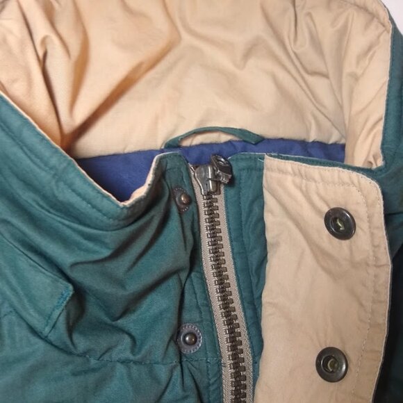 NWOT Vintage Men's XL STRATOJAC Down Cargo jacket forest green + tan accents - Picture 5 of 16